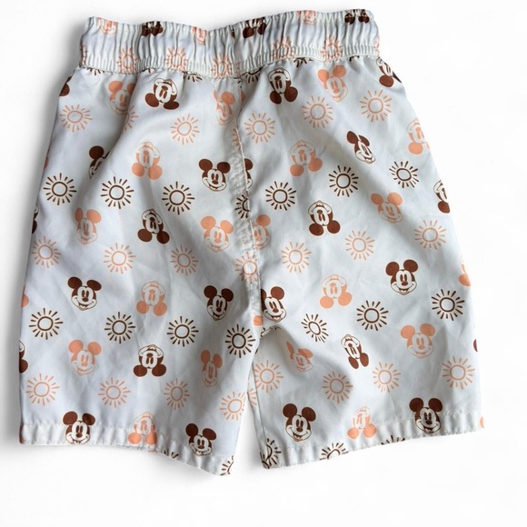 Disney Brown and White Mickey Mouse Toddler Swim Trunks 4T - Picture 4 of 6